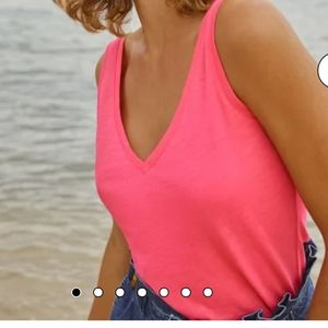 Boden hot pink v neck tank top